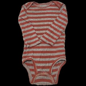 Striped Red and Gray Kids One Piece
